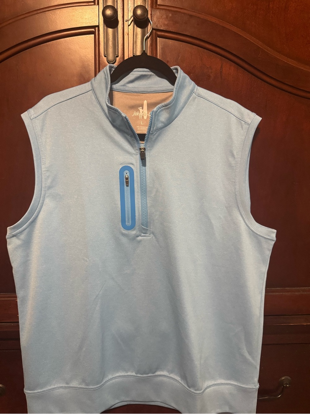 Johnnie-O Light Blue Sleeveless Quarter-Zip Top Vest